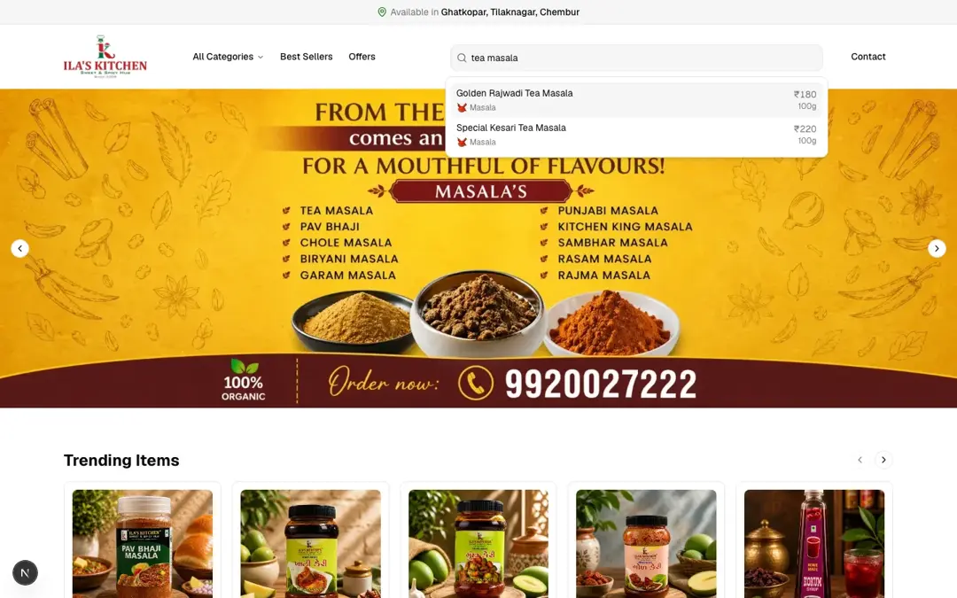 Ila's Kitchen search results for tea masala products