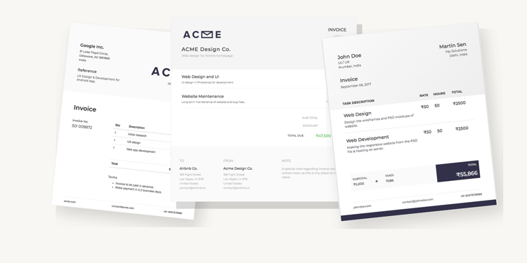 HTML Invoice Templates
